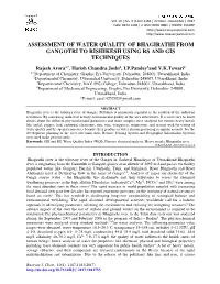 Assessment of Water Quality of Bhagirathi from Gangotri to Rishikesh Using Rs and Gis Techniques