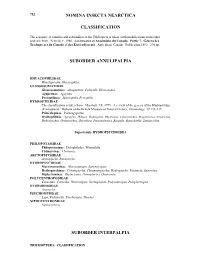 Classification of the Trichoptera