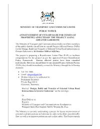 Cut-Off Date for Census of Properties Affected