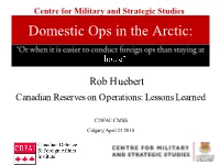 Domestic Ops in the Arctic