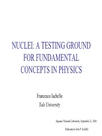 Nuclei:A Testing Ground for Fundamental Concepts in Physics