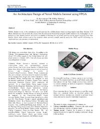 An Architecture Design of Novel Mobile Jammer Using FPGA