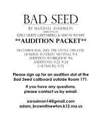 Audition Packet**