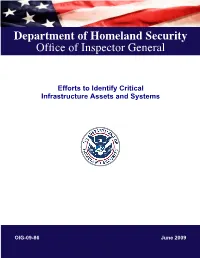 Efforts to Identify Critical Infrastructure Assets and Systems