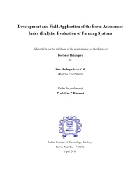 For Evaluation of Farming Systems