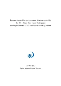 Great East Japan Earthquake and Improvements in JMA's Tsunami Warning System
