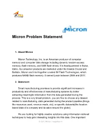 Micron Problem Statement
