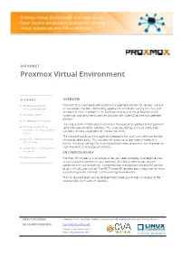 Proxmox Virtual Environment