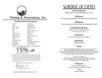 SCHEDULE of EVENTS 2:30-3:30 P.M