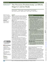 The Precision Prostatectomy: an IDEAL Stage 0, 1 and 2A Study