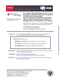 Basophil/Mast Cell Progenitors in the Spleen Marrow and by Increasing
