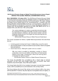 G20 Eminent Persons Group on Global Financial Governance Issues Report MAKING the GLOBAL FINANCIAL SYSTEM WORK for ALL