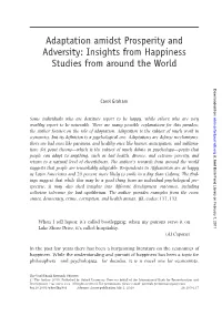 Insights from Happiness Studies from Around the World Downloaded From