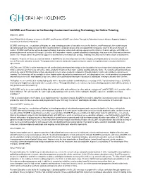 SCORE! and Pearson to Co-Develop Customized Learning Technology for Online Tutoring