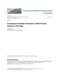 A Model Theoretic Approach to Phonology