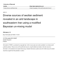 Diverse Sources of Aeolian Sediment Revealed in an Arid Landscape in Southeastern Iran Using a Modified Bayesian Un-Mixing Model