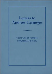 Letters to Andrew Carnegie ∂