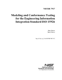 Modeling and Conformance Testing for the Engineering Information Integration Standard ISO 15926