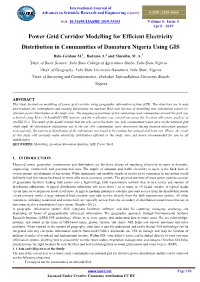 Power Grid Corridor Modelling for Efficient Electricity Distribution in Communities of Damaturu Nigeria Using GIS