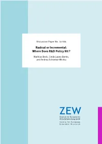 Radical Or Incremental: Where Does R&D Policy Hit ?