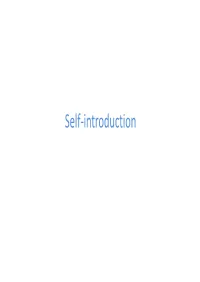 Self-Introduction