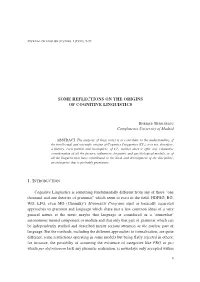 Some Reflections on the Origins of Cognitive Linguistics