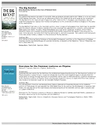 The Big Ratchet Exercises for the Feynman Lectures on Physics