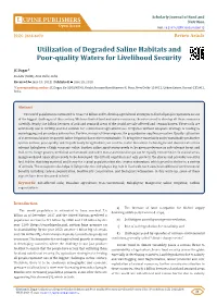 Utilization of Degraded Saline Habitats and Poor-Quality Waters for Livelihood Security