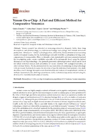 Venom On-A-Chip: a Fast and Efficient Method for Comparative Venomics
