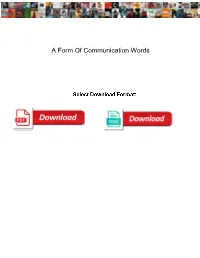 A Form of Communication Words