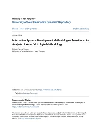 An Analysis of Waterfall to Agile Methodology