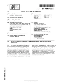 Recycled Micronized Rubber Formulation Having Improved Abrasion Resistance