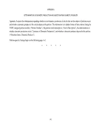 Appendix a Reports the Determination Regarding Whether Or Not Domestic