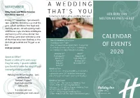 Calendar of Events 2020