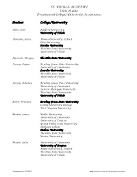 Class 2018 Acceptances