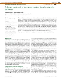Cofactor Engineering for Enhancing the Flux of Metabolic Pathways
