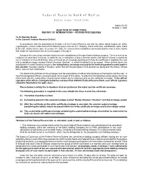 Election of Directors Report of Nominations Voting Procedures