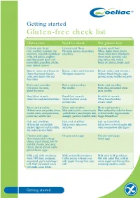 Gluten-Free Check List