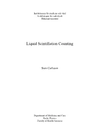 Liquid Scintillation Counting