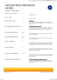 Melbourne Program Guide