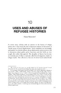 10. Uses and Abuses of Refugee Histories