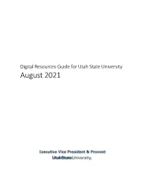 Digital Resources Guide for Utah State University August 2021