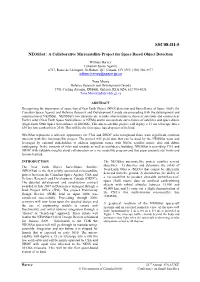 Neossat: a Collaborative Microsatellite Project for Space