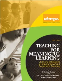 Teaching for Meaningful Learning a Review of Research on Inquiry-Based and Cooperative Learning