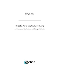 What's New in Pervasive PSQL