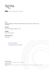 A Reflexive Approach to Teaching Writing: Enablements and Constraints in Primary School Classrooms