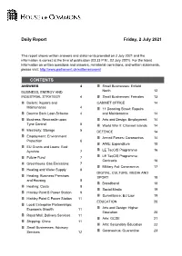 Daily Report Friday, 2 July 2021 CONTENTS