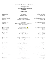 Division of Music Calendar of Events