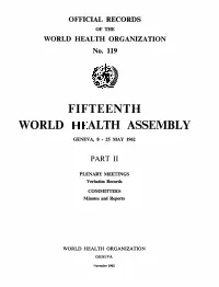 Fifteenth World Health Assembly