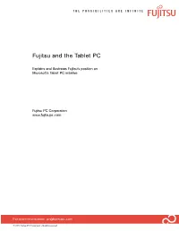 Fujitsu and the Tablet PC